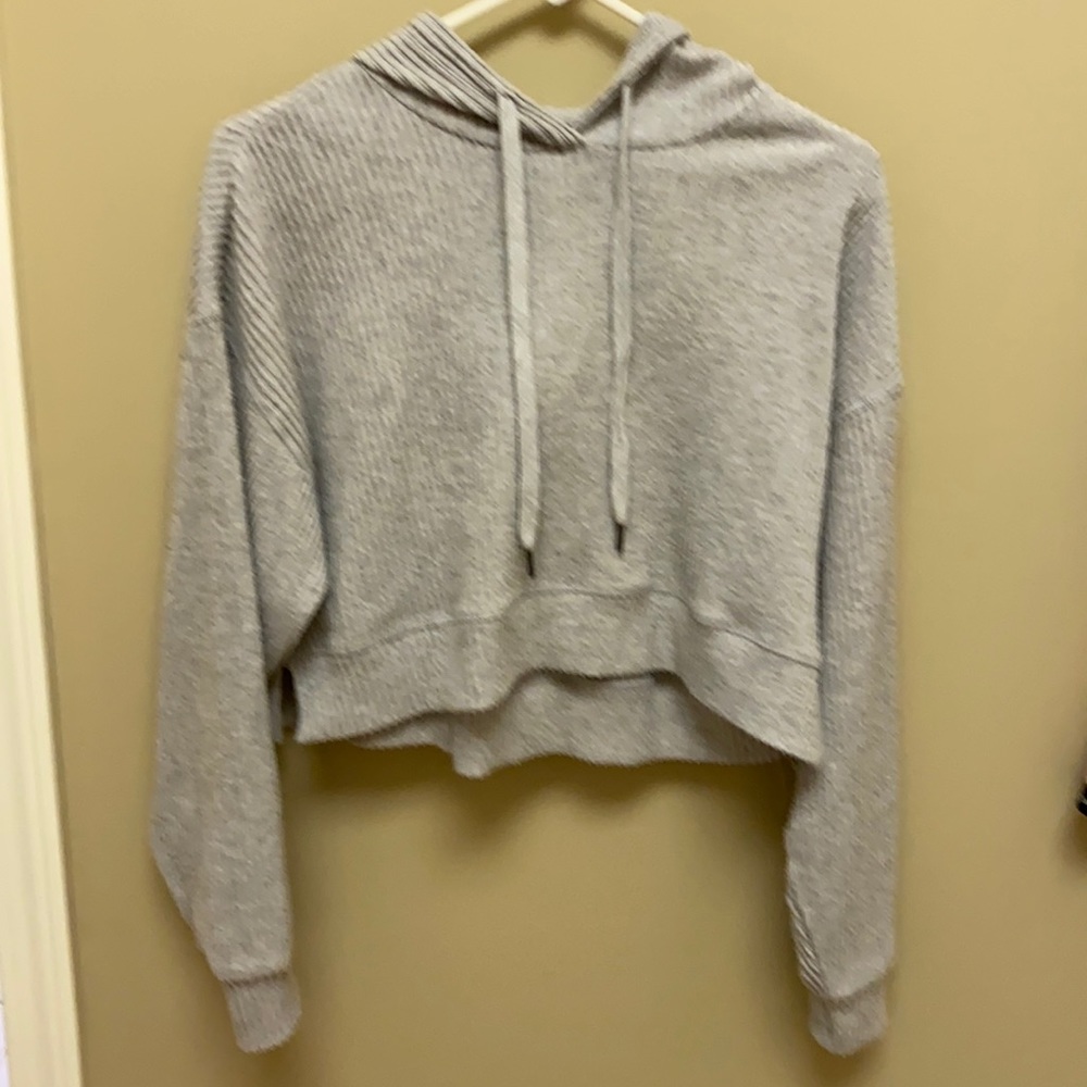 Gray crop hoodie